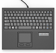 E-SDS Waterproof Industrial Keyboard with Touchpad Wired Compact Portable, Black