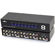 E-SDS 8-Way AV Switch RCA Switcher 8 in 1 Out Composite Video L/R Audio Selector Box for DVD STB Game Consoles CV0235