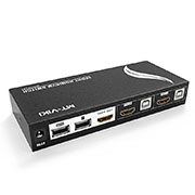 E-SDS KVM Switch Adapter 4K HDMI KVM Switch 2 Port for Computer Scanner Printer Hot-Key,with 2 HDMI Cable 2 USB Cable, 4k@60Hz, HDMI2.0v, HDCP2.2